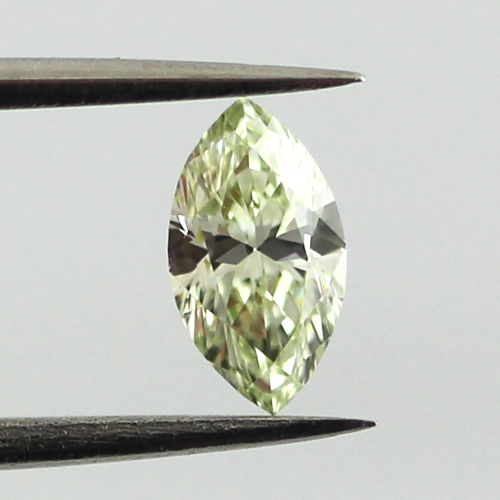 Fancy Light Yellow Green Diamond, Marquise, 0.32 carat, VVS2