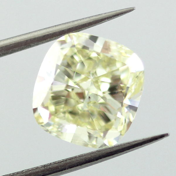 Fancy Light Yellow Diamond, Cushion, 3.20 carat, SI1