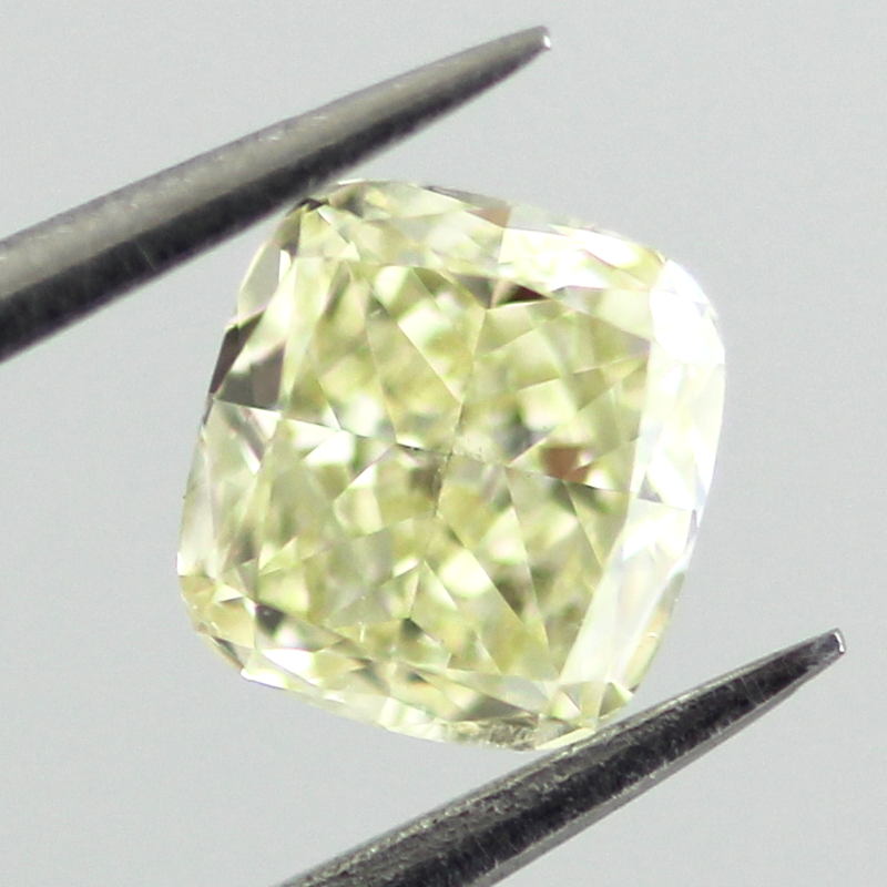 Fancy Light Yellow Diamond, Cushion, 0.41 carat, SI1