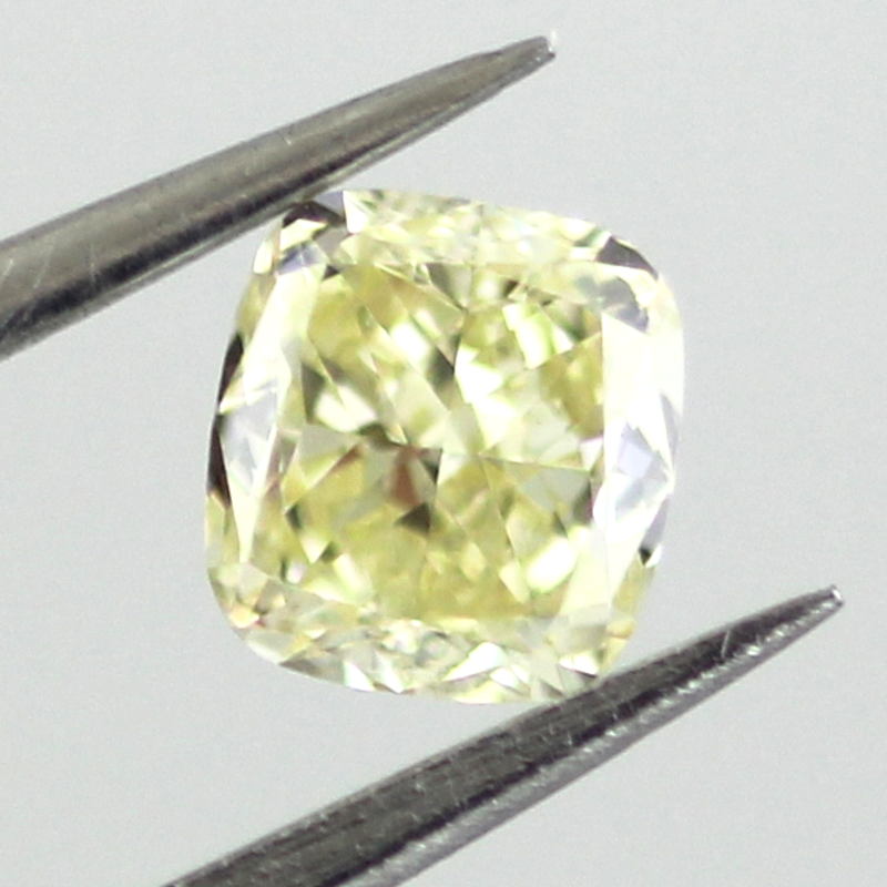 Fancy Light Yellow Diamond, Cushion, 0.41 carat, VS1 - B
