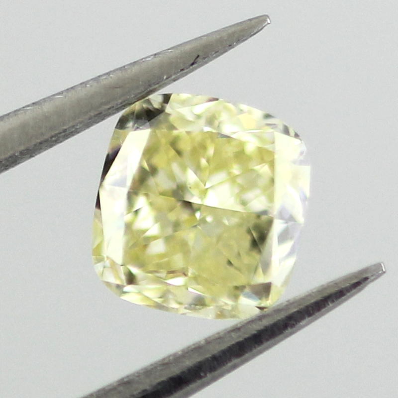 Fancy Light Yellow Diamond, Cushion, 0.41 carat, SI2