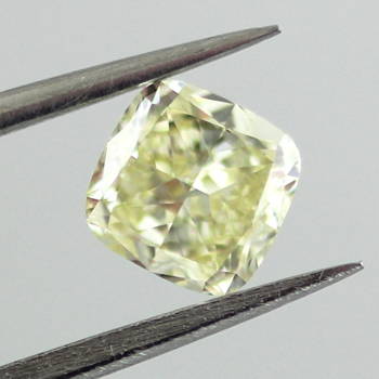 GIA Cushion Fancy Light Yellow Diamond, 0.64 carat