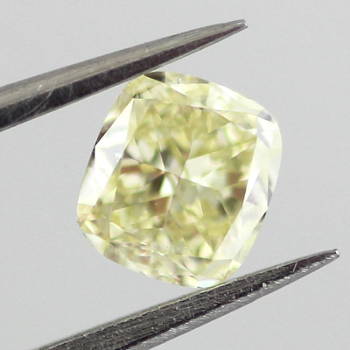 GIA Cushion Fancy Light Yellow Diamond, 0.53 carat