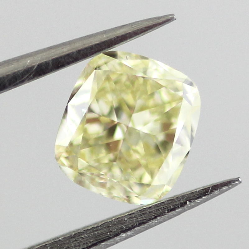 Fancy Light Yellow Diamond, Cushion, 0.53 carat, SI1