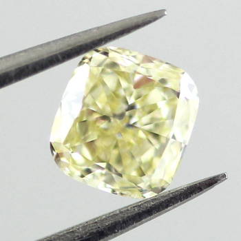 GIA Cushion Fancy Light Yellow Diamond, 0.46 carat