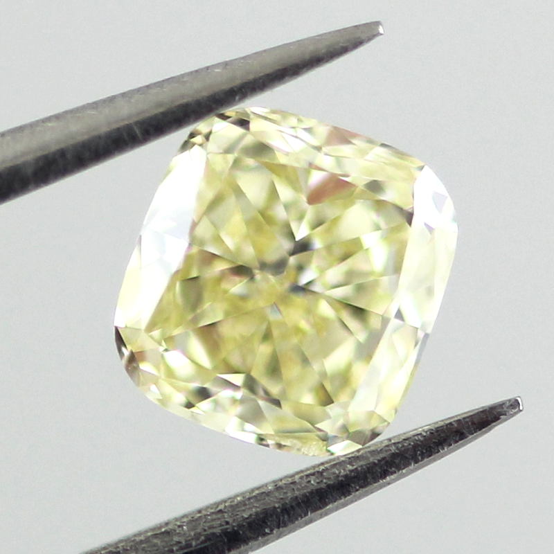 Fancy Light Yellow Diamond, Cushion, 0.46 carat, IF