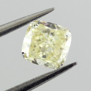 GIA Cushion Fancy Light Yellow Diamond, 0.31 carat