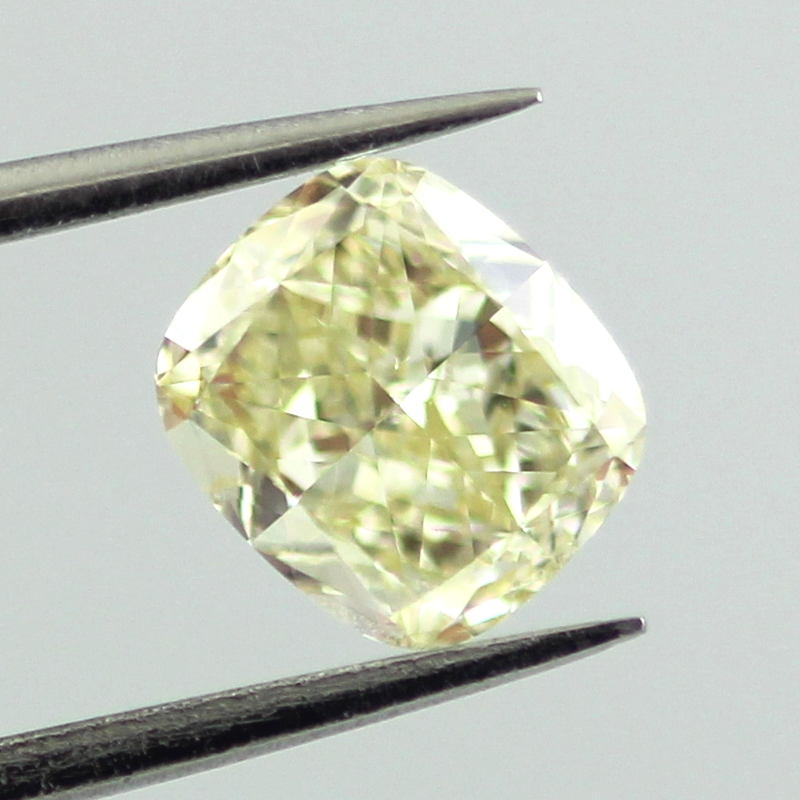 Fancy Light Yellow Diamond, Cushion, 0.91 carat, SI1