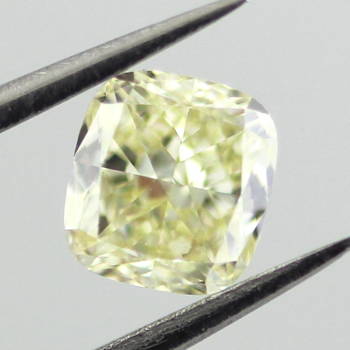 GIA Cushion Fancy Light Yellow Diamond, 0.63 carat