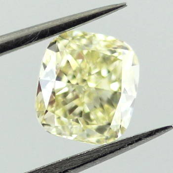 GIA Cushion Fancy Light Yellow Diamond, 0.91 carat