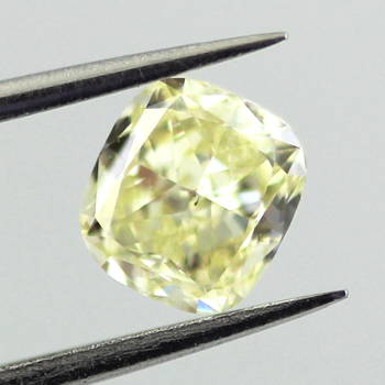 GIA Cushion Fancy Light Yellow Diamond, 0.91 carat