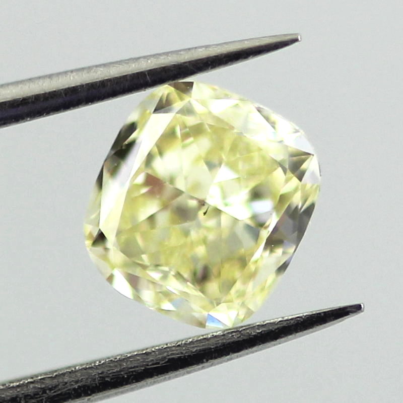 Fancy Light Yellow Diamond, Cushion, 0.91 carat, SI1