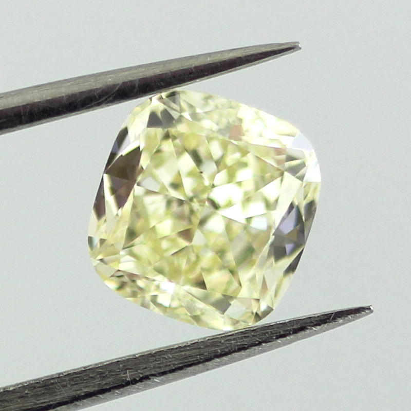 Fancy Light Yellow Diamond, Cushion, 1.01 carat, VS2- C