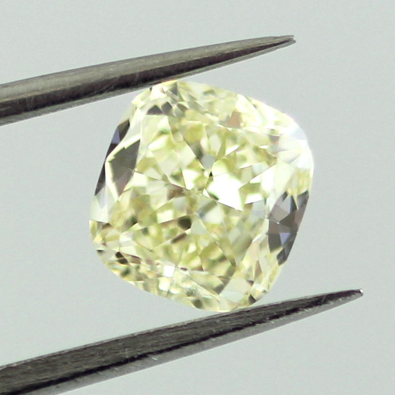 Fancy Light Yellow Diamond, Cushion, 1.01 carat, VS2