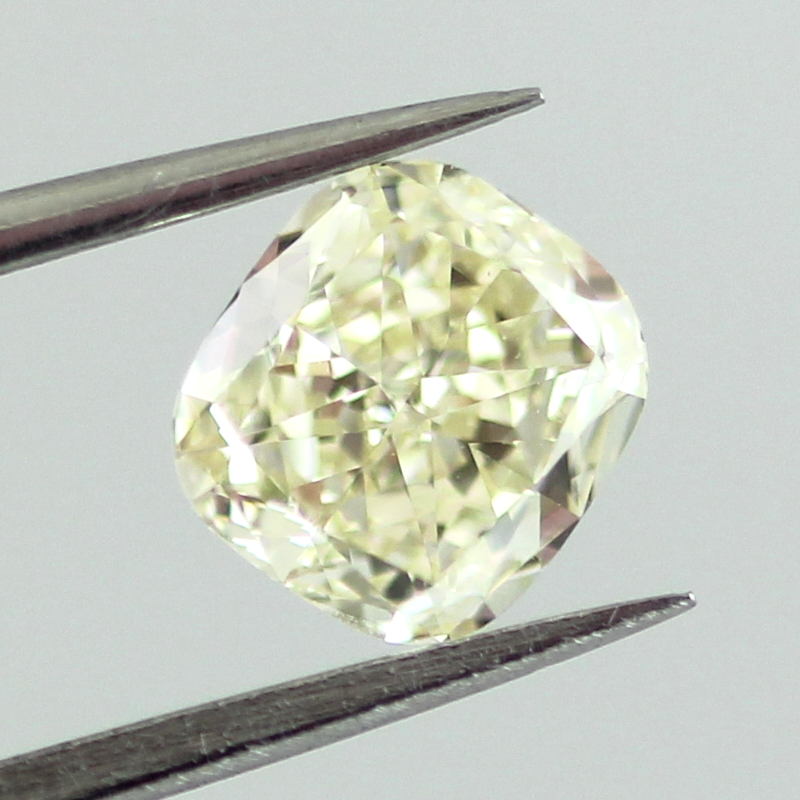 Fancy Light Yellow Diamond, Cushion, 0.80 carat, VS1- C