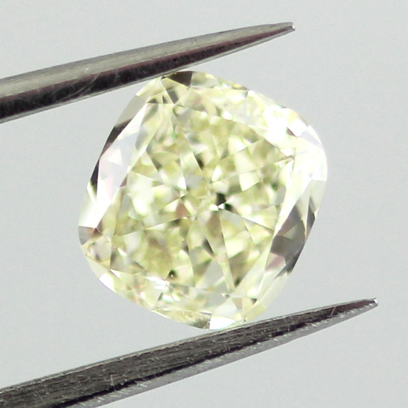 Fancy Light Yellow Diamond, Cushion, 0.80 carat, VS1