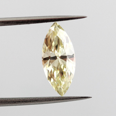 Fancy Light Yellow Diamond, Marquise, 0.91 carat, VVS1 - B