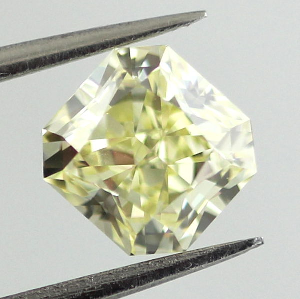 Fancy Light Yellow Diamond, Radiant, 1.01 carat, VVS2