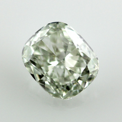 Fancy Light Yellowish Green Diamond, Cushion, 1.03 carat, VS2