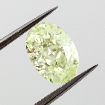 Fancy Light Yellowish Green Diamond, Oval, 1.17 carat, VS2 - B
