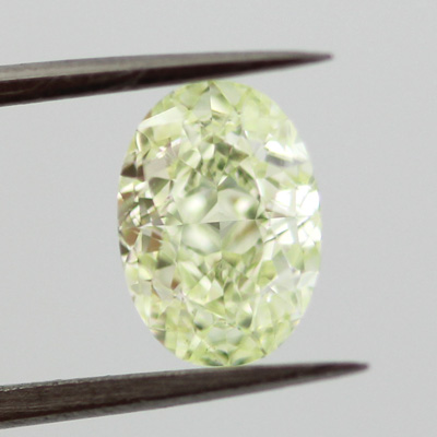 Fancy Light Yellowish Green Diamond, Oval, 1.17 carat, VS2- C