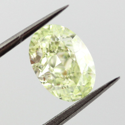 Fancy Light Yellowish Green Diamond, Oval, 1.17 carat, VS2