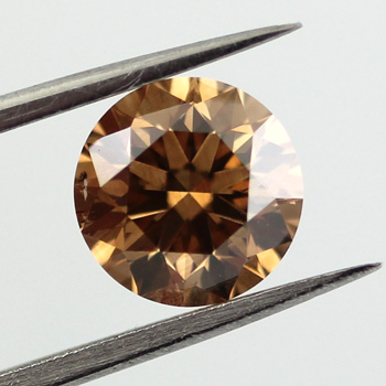 Fancy Orange Brown Diamond, Round, 1.28 carat, SI1 - B