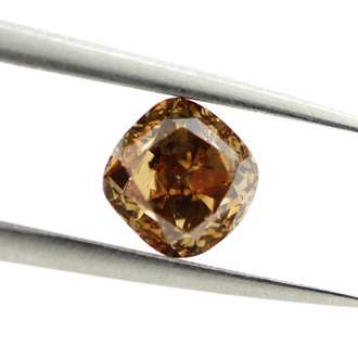 Fancy Orange Brown Diamond, Cushion, 1.02 carat, I1 - B