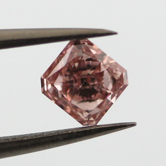 Fancy Orangy Pink Diamond, Radiant, 0.41 carat, VS2