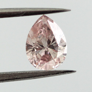 Fancy Orangy Pink Diamond, Pear, 0.46 carat - B