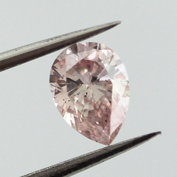 Fancy Orangy Pink Diamond, Pear, 0.46 carat- C