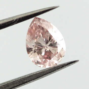 Fancy Orangy Pink Diamond, Pear, 0.46 carat