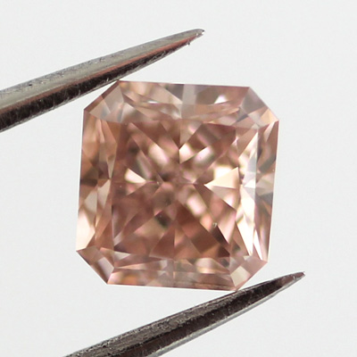 Fancy Orangy Pink Diamond, Radiant, 0.56 carat, VS2- C