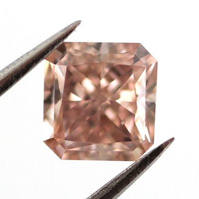 Fancy Orangy Pink Diamond, Radiant, 0.56 carat, VS2