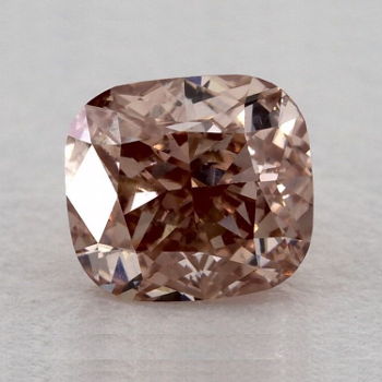 GIA Cushion Fancy Orangy Pink Diamond, 0.51 carat