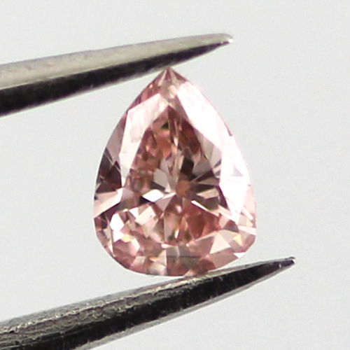 Fancy Orangy Pink Diamond, Pear, 0.09 carat