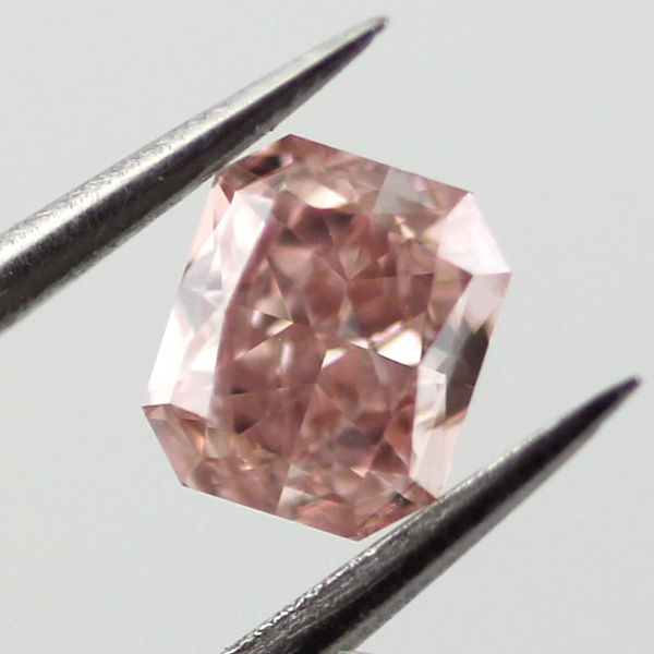 Fancy Orangy Pink Diamond, Radiant, 0.36 carat - B