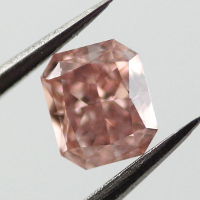 Fancy Orangy Pink Diamond, Radiant, 0.36 carat - Thumbnail