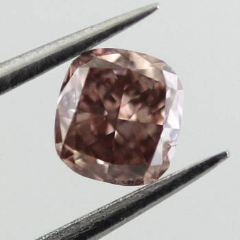 GIA Cushion Fancy Pink Brown Diamond, 0.42 carat