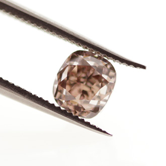 Fancy Pink Brown Diamond, Cushion, 0.81 carat