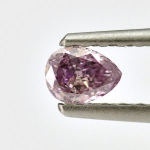 GIA Pear Fancy Pink Purple Diamond, 0.20 carat