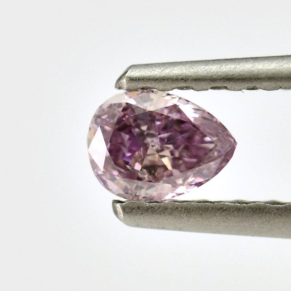 Fancy Pink Purple Diamond, Pear, 0.20 carat, I1