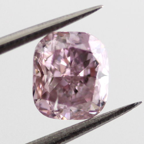 Fancy Pink Purple Diamond, Cushion, 0.84 carat