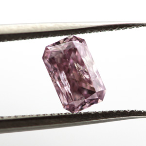 Fancy Purplish Pink Diamond, Radiant, 0.45 carat