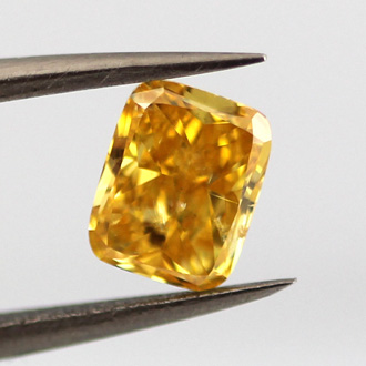 Fancy Vivid Orange Yellow Diamond, Cushion, 0.68 carat - B