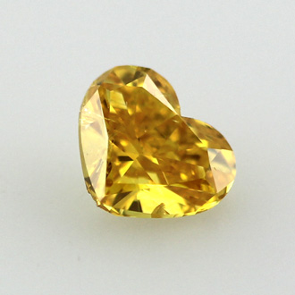 Fancy Vivid Orangy Yellow Diamond, Heart, 0.74 carat - B