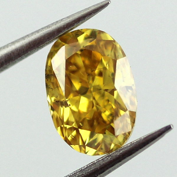 Fancy Vivid Orangy Yellow Diamond, Oval, 0.56 carat- C