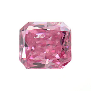 GIA Radiant Fancy Vivid Purplish Pink Diamond, 0.10 carat