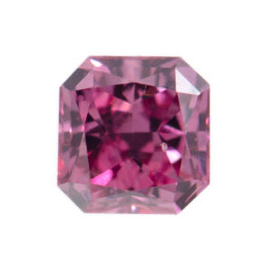 GIA Radiant Fancy Vivid Purplish Pink Diamond, 0.07 carat