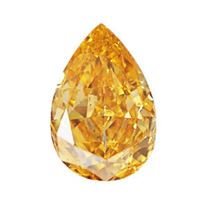 Fancy Vivid Yellow Orange Diamond, Pear, 0.37 carat, SI2